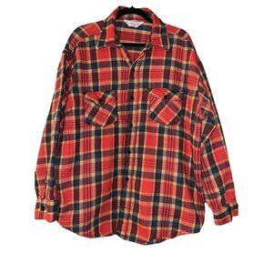 Vintage FrostProof Sanforized 100% Cotton Plaid Flannel Button Shirt SZ XXL MENS